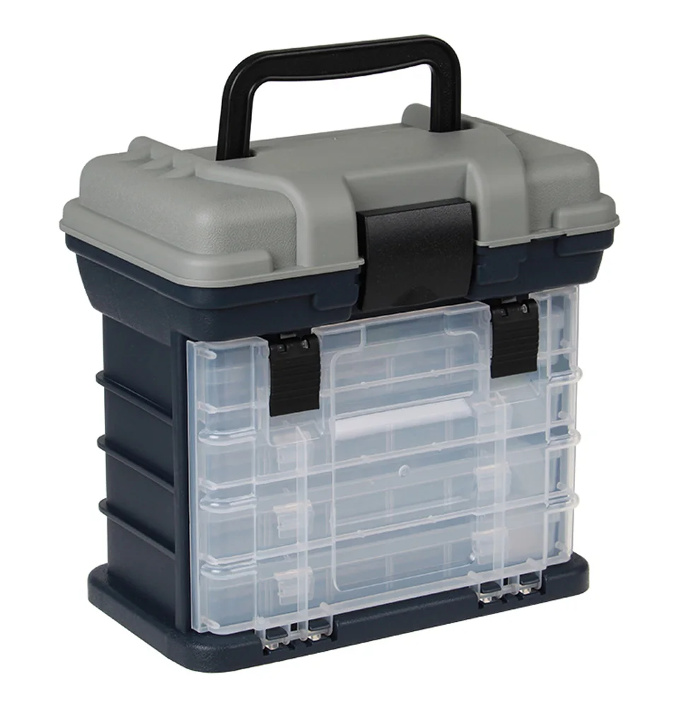 4 Layers Tackle Box Sea Fishing Hooks Lures Baits Case Handheld