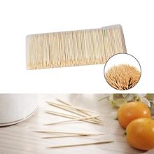 Одноразовая зубочистка вечерние выбор бамбука двойные бамбуковые зубы здоровья деревянные палочки фрукты знак