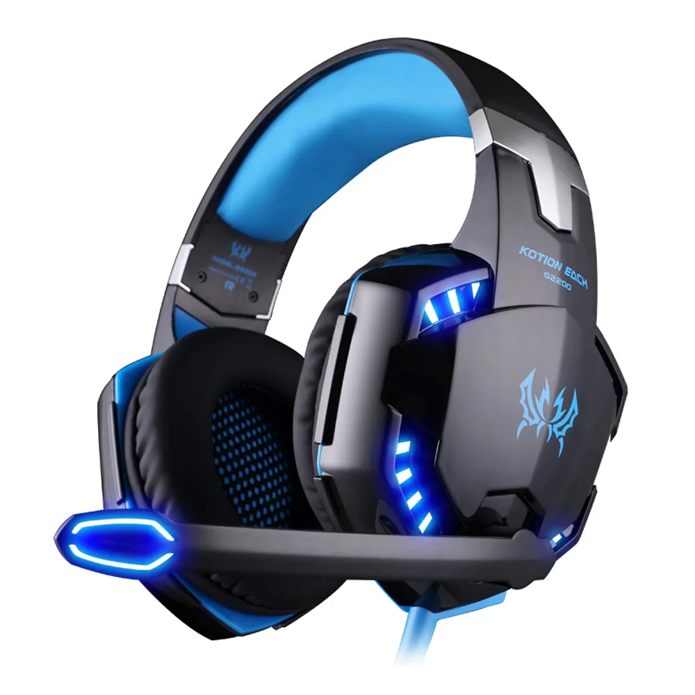 

KOTION EACH G2200 USB7.1 Surround Sound Vibration Effect Gaming Headphone w Microphone LED Light Computer Headset For GamePlayer
