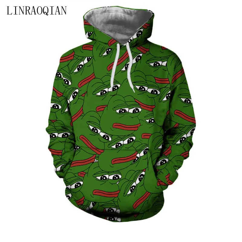 

New Sweatshirt Hoodies 3D Print Pepe The Frog joggers Hip Hop Tops Casual Long Sleeve Sweat Shirt Hooded Tops Drop shipping