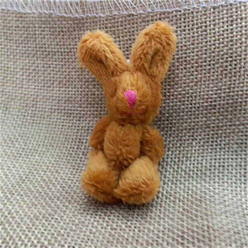 Mini Cute Jointed Rabbit Small Bunny Rabbits Long Plush Toys Pendants Dolls DIY Bouquet Peluche Stuffed Doll 4.56cm 50pcslot  (8)