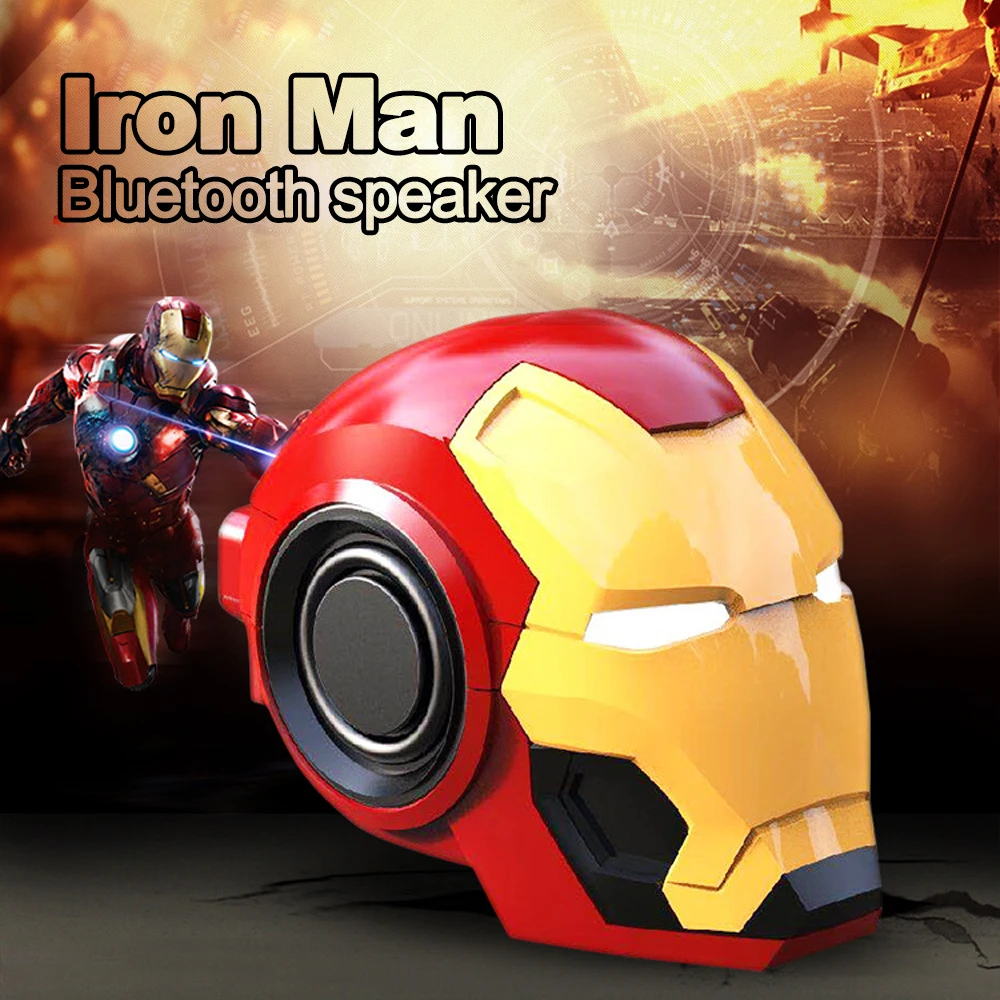 

Iron Man Wireless Speaker Portable Bluetooth Speaker subwoofer Marvel Cartoon Mini soundbox with TF USB computer Loudspeaker