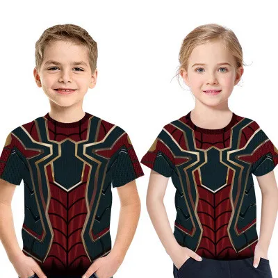 

Kids Superhero T shirt 2019 Summer Boy Girl Fashion Spider Animal Printed T-shirt Kids Cool Avenger Pullover Dark