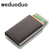 Weduoduo Rfid держатель для карт мужские кошельки сумка для денег Мужской винтажный кредитный держатель для карт маленькие кожаные смарт-Кошельки Мини-кошельки