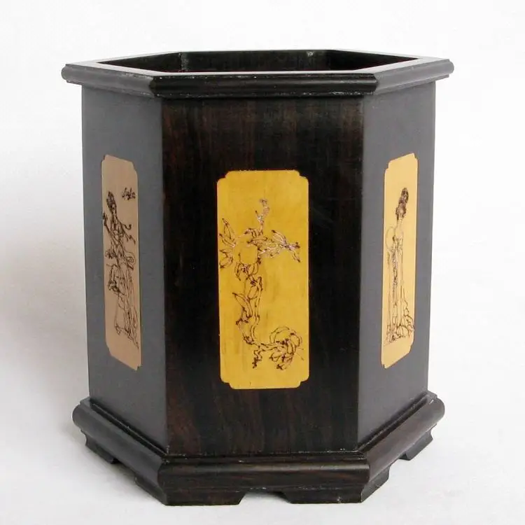 [TZ] Специальное предложение вегетарианские палисандр Ebony инкрустированные украшения ручка шесть ручки Выпускной подарочной коробке.