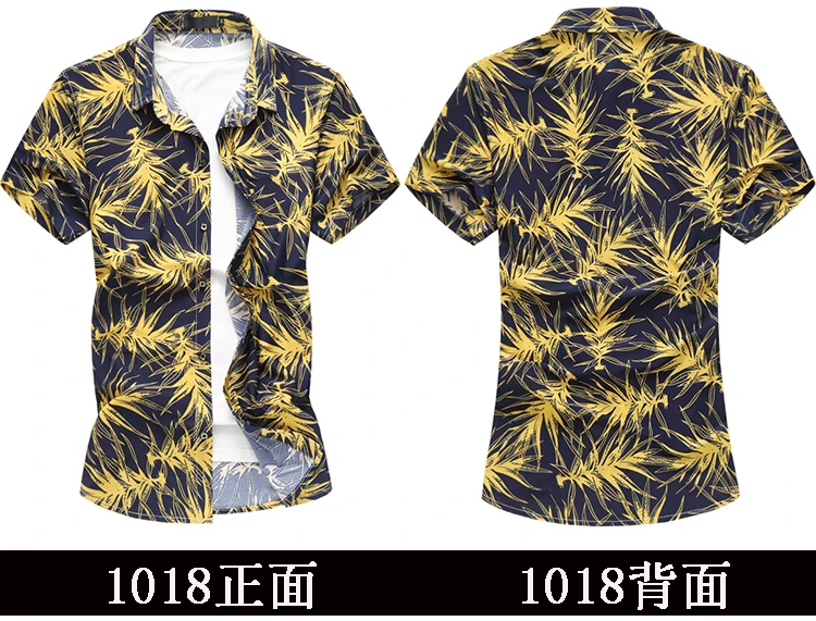 LONMMY Плюс Размер 6XL Цветочная Рубашка мужская повседневная Camisa social masculina цветок мужские рубашки платье с коротким рукавом Блузки 2018 лето
