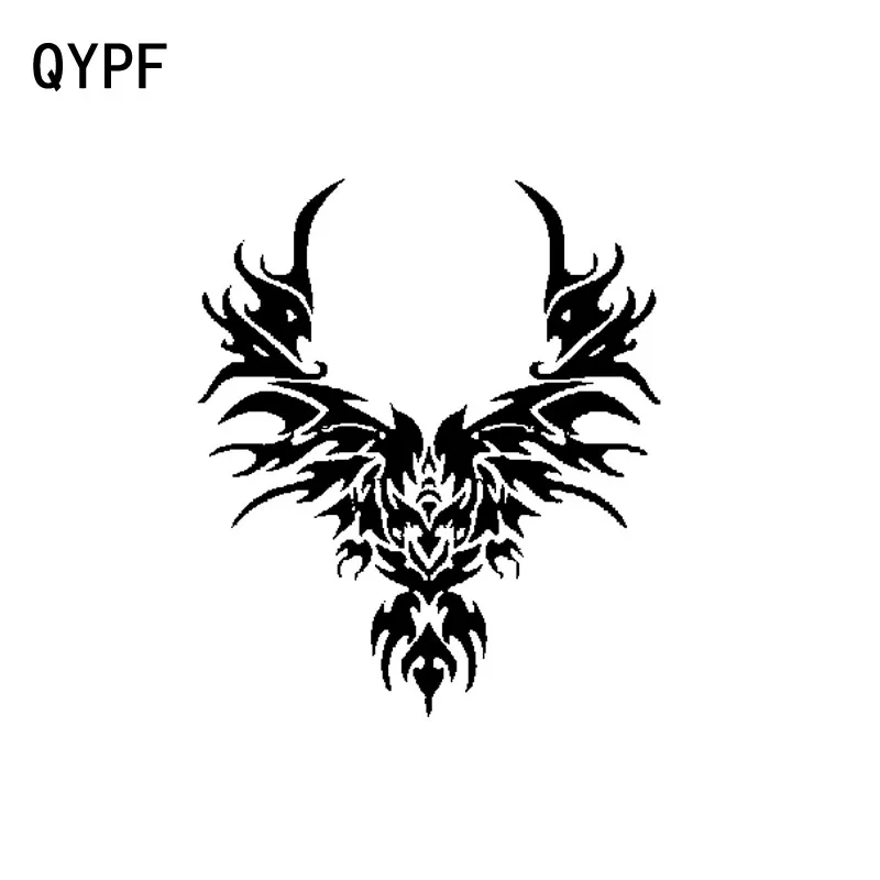 QYPF 15 см * 17 5 модный стикер с Тотем Феникса и пламенем наклейка для автомобиля