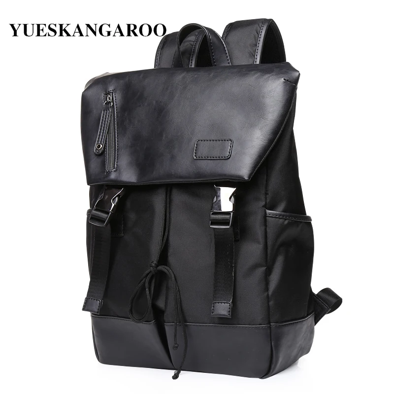 

YUES KANGAROO High Quality Brand Leather Business Men Laptop Backpack Casual Travel Rucksacks College Students Schoolbag Mochila