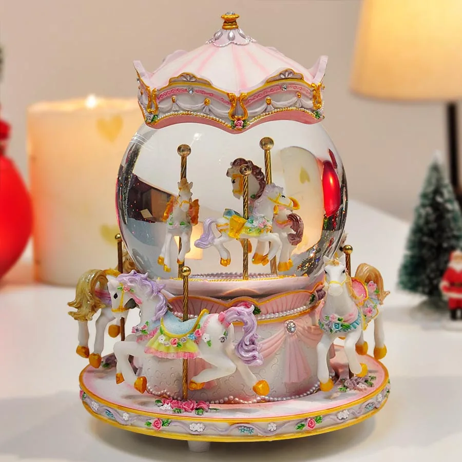 Romantisches rosa musikalisches karussell-Spieluhr geschenk Kuchen dekoration Romantisches rosa musikalisches karussell-Spieluhr geschenk Kuchen dekoration