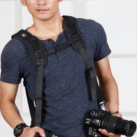 Free shipping Professional Caden viration reduce pressure resistance dual double shoulder strap looking for dslr camera