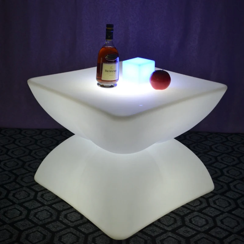 LED Glowing Colored Lighting desk TV Stand Bar furniture illuminated Coffee Bar Table SK-LF16D (D62*D62*H42cm) free shipping 1pc