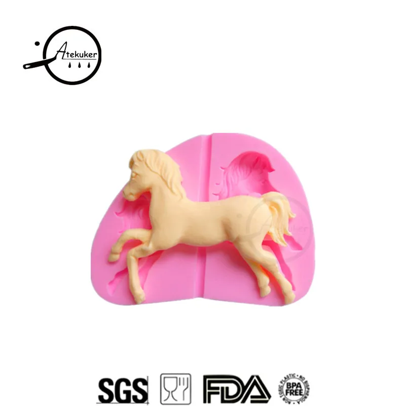 Us 325 25 Di Scontoatekuker Forma Di Cavallo Fai Da Te Stampi In Silicone Per 3d Artigianato Della Torta Del Fondente Strumenti Di Decorazione Di