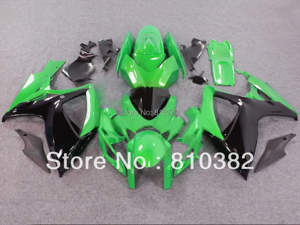 

Injection Mold Fairing kit for GSXR600 750 06 07 GSXR600 GSXR750 GSX-R600 750 K6 2006 2007 green black ABS Fairings set SZ102