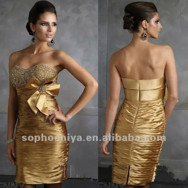 purple and gold cocktail dress