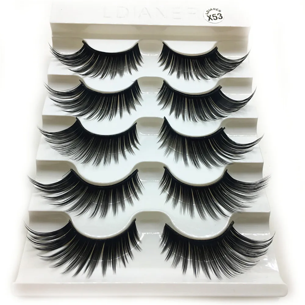

3d mink lashes with custom box bulk dramatic 1 Box Luxury 3D False Lashes Fluffy Strip Eyelashes Long Natural Party