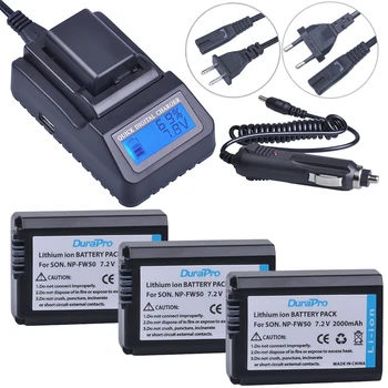 

3pc NP-FW50 NP FW50 FW50 Li-ion Battery+ LCD Quick Charger For Sony A6000 NEX-7 NEX-5N NEX-F3 NEX-3D NEX-3DW NEX-3K NEX-5C 7R II