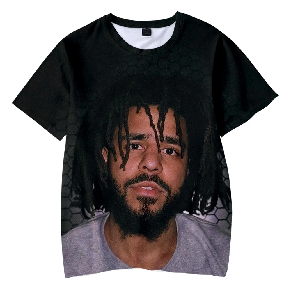 Мужская/женская футболка с 3D принтом J. Cole Повседневная Уличная коротким рукавом