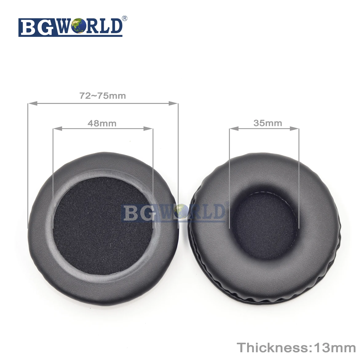 Bgworld Replacement Size 73mm 75mm Black Diy Ear Pads Earpads Cushion Upgrade Cover Headphones
