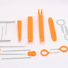 Оранжевый Пластик 12 шт/набор Автомобиль Dash Отделка Инструмент двери автомобиля Панель аудио демонтаж удалить установить монтировку Kit Установите набор автомобильные аксессуары