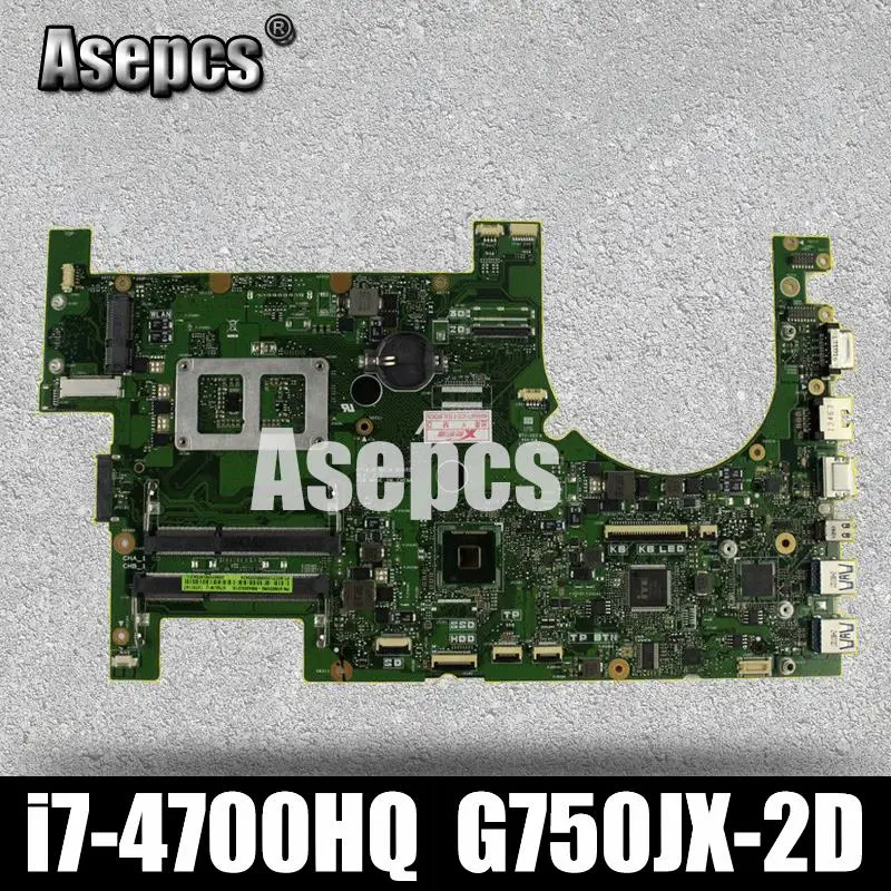 

Asepcs G750JX Laptop motherboard for G750JW REV2.1 Mainboard with i7 4700HQ Processor G750JX Motherboard GTX770M/3GB