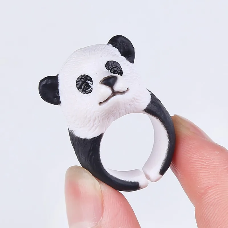 Модное 3D кольцо Tocona с рисунком животного бульдог свинка панда тигр енот белка