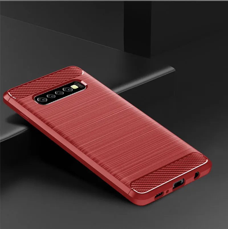 For Galaxy S10 Plus Cover Shockproof Carbon Fiber Soft Silicone Phone Back Case for SSMSUNF S10+ S10E Protective Bumper Fundas (11)
