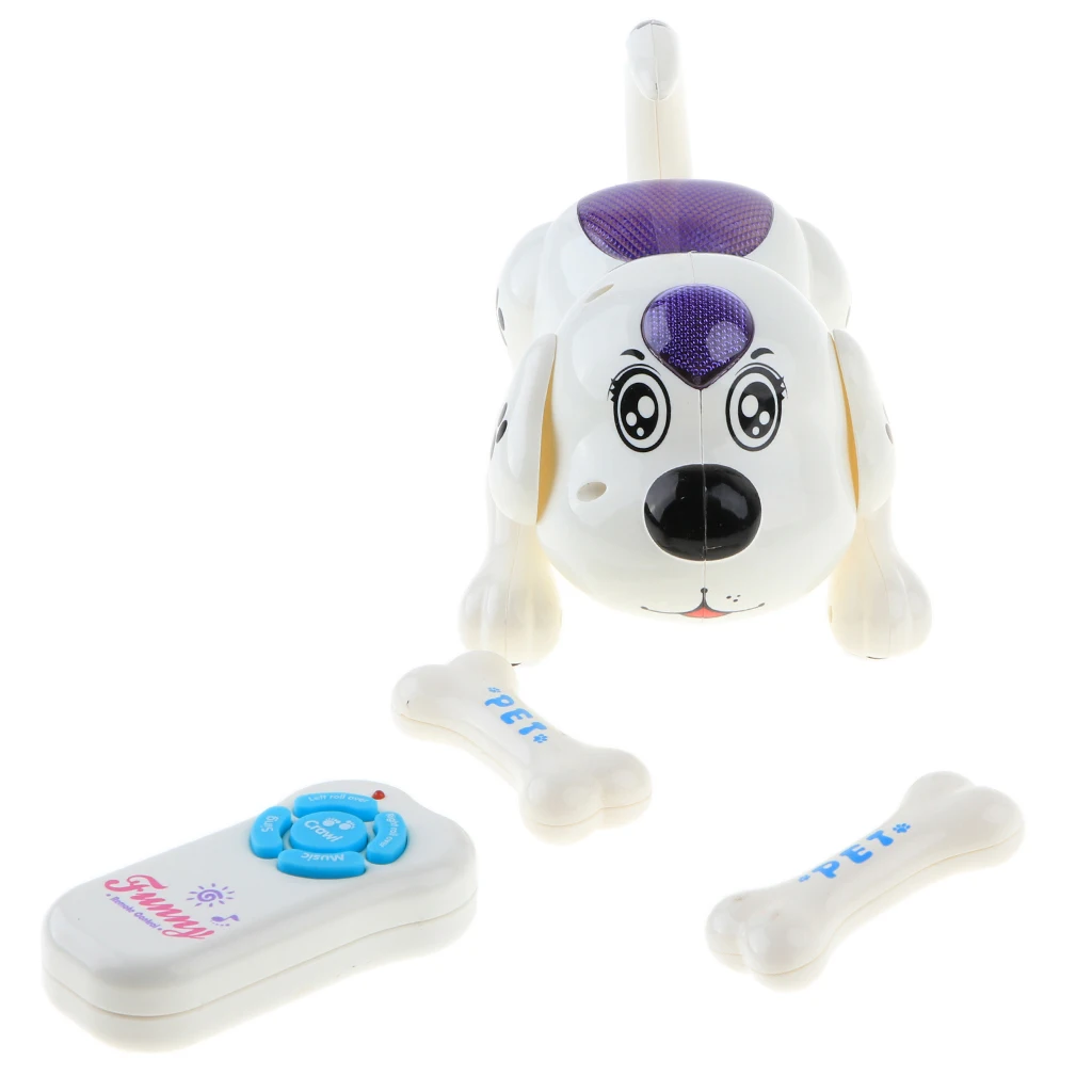 Electronic RC Crawling Dog Pet Roll Over Doll with Music Kids Children Creative Toy Developmental Birthday Gift ?White Electronic RC Crawling Dog Pet Roll Over Doll with Music Kids Children Creative Toy Developmental Birthday Gift ?White