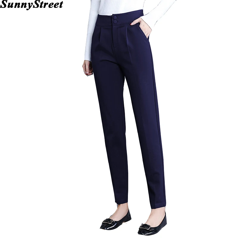 Ladies Pant Slit fit Casual Wear Full Length with belt Loop Black Kakhi