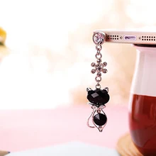 3,5 мм разъем кошка кристалл против пыли заглушка колпачок для наушников Пробка разъем для наушников милый кот аксессуары для телефона чашки