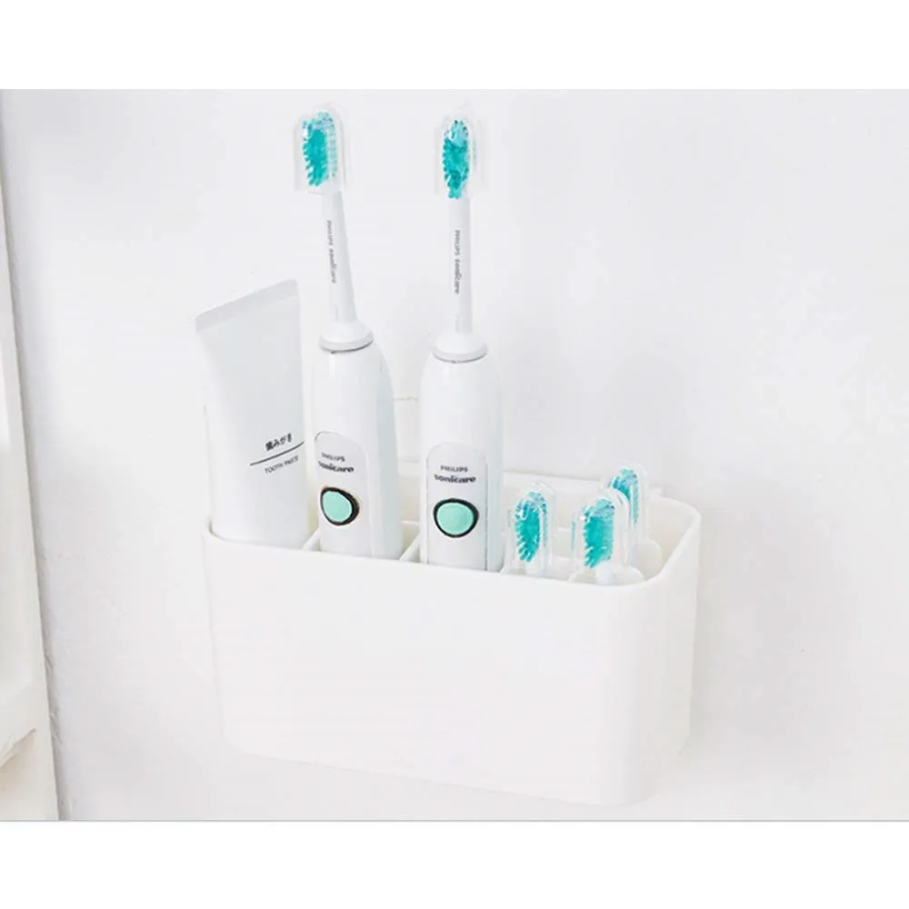 Binoster Toothbrush holder, Bathroom Electric Toothbrush caddy Save Space No Drill Wall Mount suction toothbrush holder Detachable Toothpaste Stand toothbrush head holder09