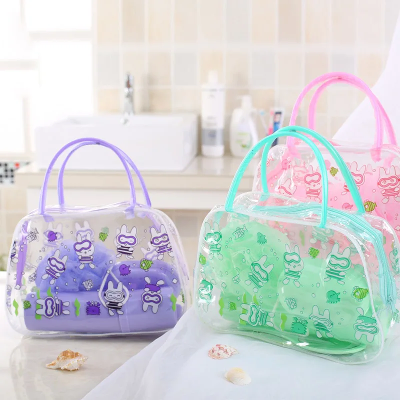 Transparent PVC Waterproof Wash Bag Travel Toiletry Set Bunny Dive ...