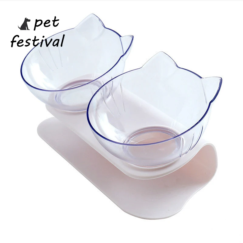 

Pet Festival Creative Antiskid Double Bowls With Raised Stand Pet Food And Water Bowl Perfect For Cats And Small Dogs Supplies