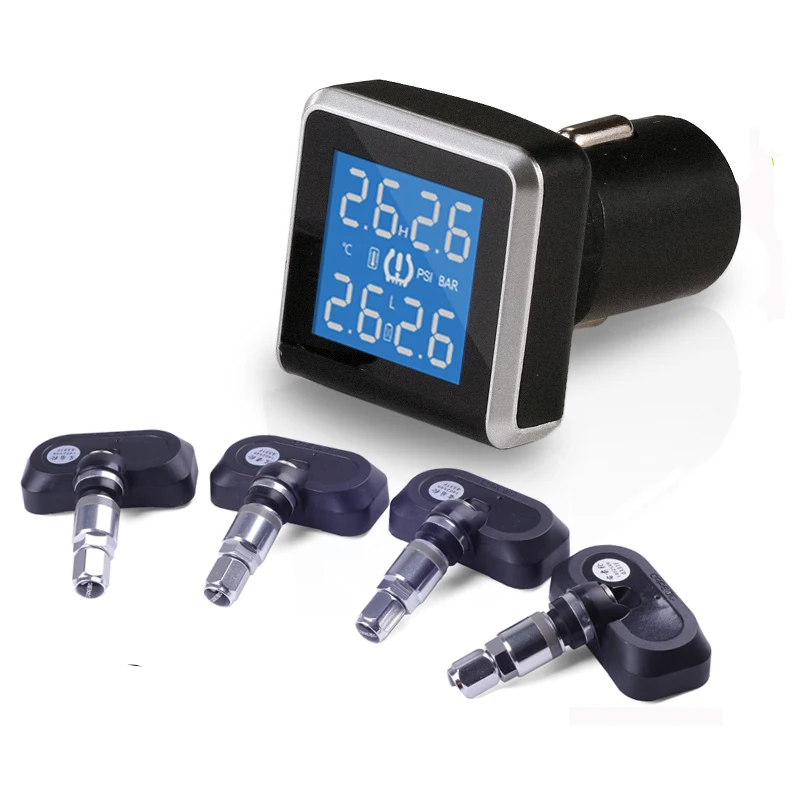 TPMS Авто Беспроводной шин Давление Мониторы ing Системы с 4 Датчики ЖК-дисплей