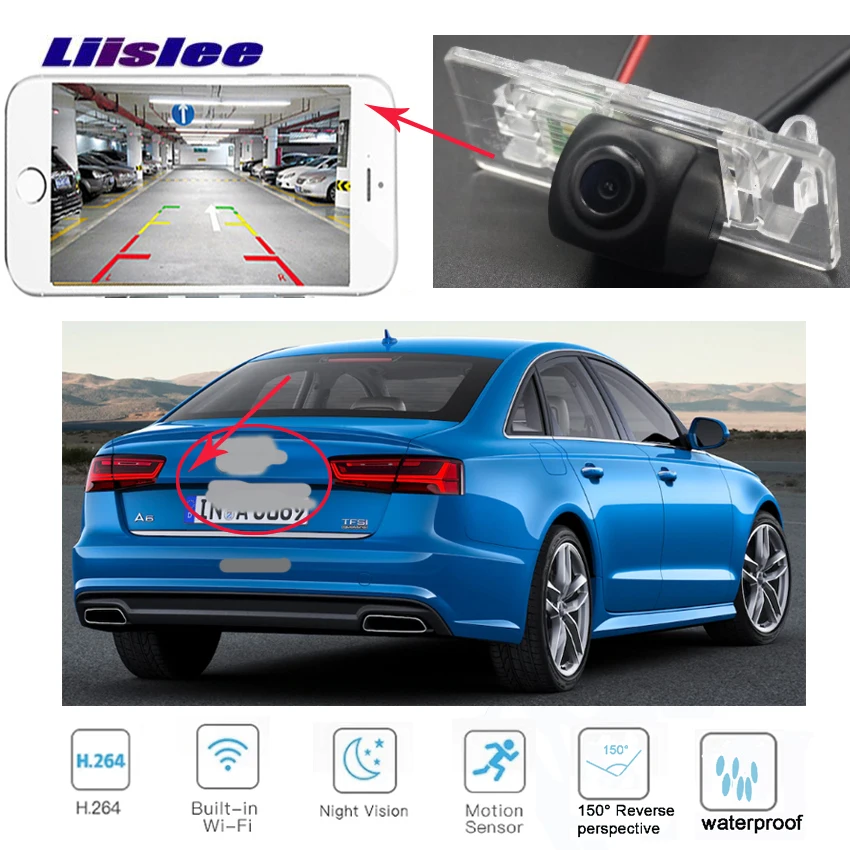 Liislee Беспроводная обратная резервная камера для Audi A6 A6L S6 A7 S7 Q3 TT TTS 2012 ~ 2015 CCD