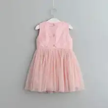 2017 New Arrival Kids Dress Sequins 6 pieces Dresses For Girls Gown Ball Beading Dress Fashion Style Clothes Sleeveless Clothing