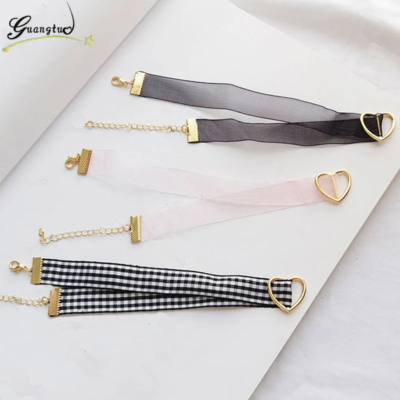 

2019 New Fashion Grid Heart Chocker Necklace For Woman Jewelry Simple Harajuku Clavicle Necklaces Collares Bijoux Colar