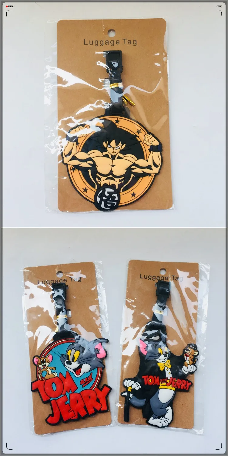 

IVYYE Tom Jerry Dragon Ball Anime Bag Accessories Luggage Tag Suitcase ID Address Portable Tags Holder Baggage Travel Labels New