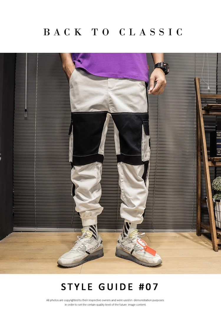 Мужские брюки-карго в стиле хип-хоп с поясом, Лоскутные Комбинезоны с несколькими карманами, Японская уличная одежда, штаны для бега, качественные Хлопковые Штаны-шаровары