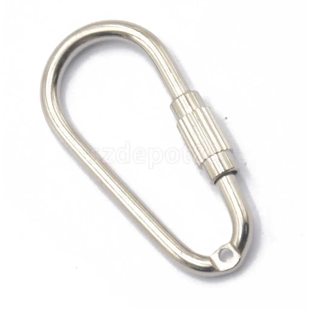 

6 Pcs Steel Screw Locking Carabiner Key Ring Clasp