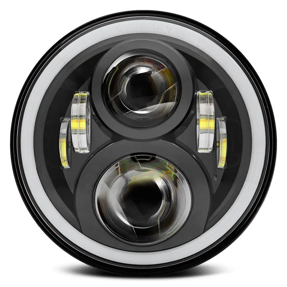  For Hummer H1 H2 Led Headlight 60w 7 Inch LED Headlights High Low Beam Angel Eye DRL Amber Turn Sig - 32818555221