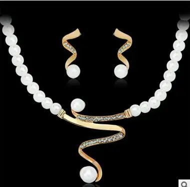 

2017 summer new S shape high rhinestone pearl jewery set 888A bridal wedding anniversary,OJS004,CUSTOMIZED