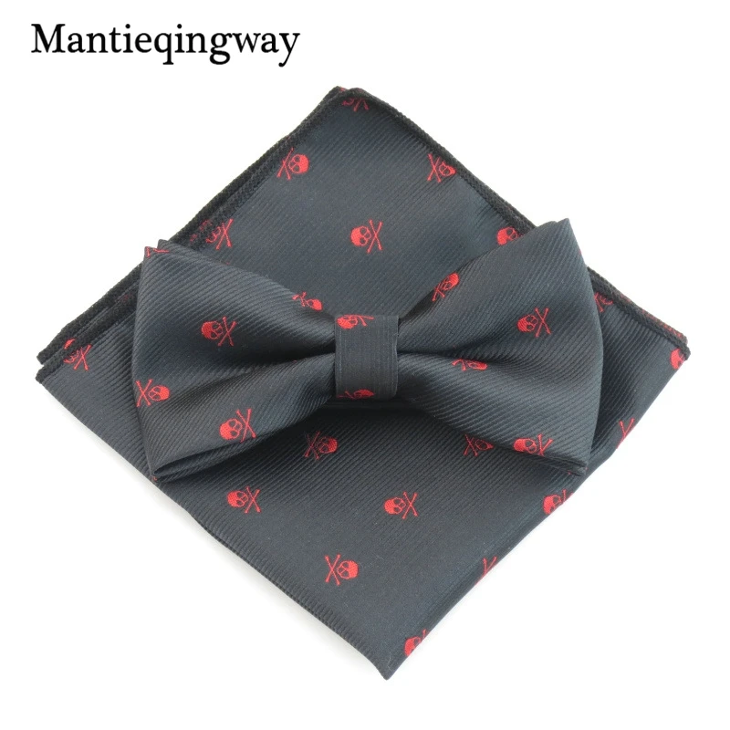 Mantieqingway, деловой, 23*23 см, мужской платок, полиэстер, галстук-бабочка, набор, Череп, карманный, квадратный, Corbatas, Hombre, Pajarita, свадебный