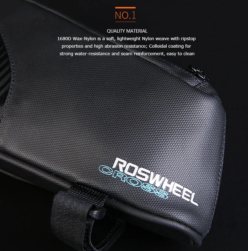 Discount Roswheel Cross Series 121452 Cycling Mountain Road Waterproof Top Tube Bike Bag Front Frame Bicycle Pannier Pack Pouch 2