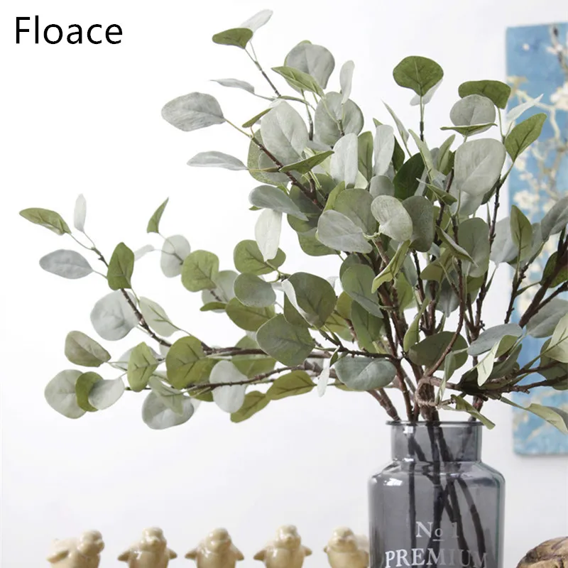 

1pcs Artificial Flower Leaf Green Money leaves Artificial Plant Leaves Wedding Decorative Bouquet DIY material
