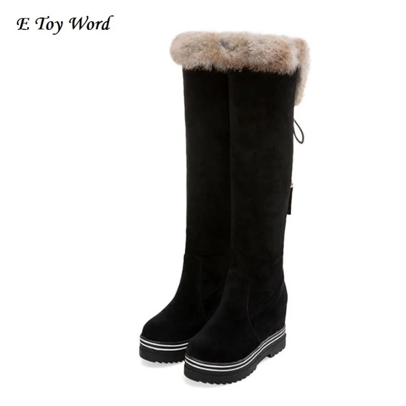 

2017 New Hot Fashion sexy ladies' Platform Boots Women Knee High boots winter women shoes fur warm snow boots