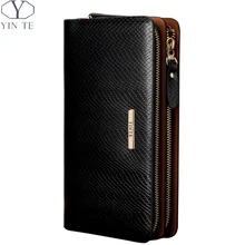 YINTE Fashion Men’s Clutch Wallet Leather Men Purse Business Zipper Clutch Bag Luxury Men Hand Bag Wrist Bags Portfolio T8036-2