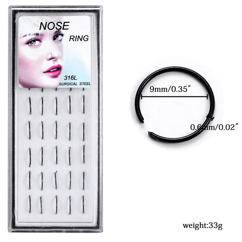 40 pcs Nose Rings Hoop Nose Rings Body Jewelry clip on nose ring