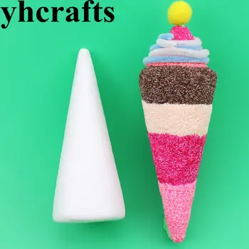 

10PCS/LOT Polystyrene cone Craft material Wedding ornament Early educational toys Kindergarten handy work Intelligence crafty