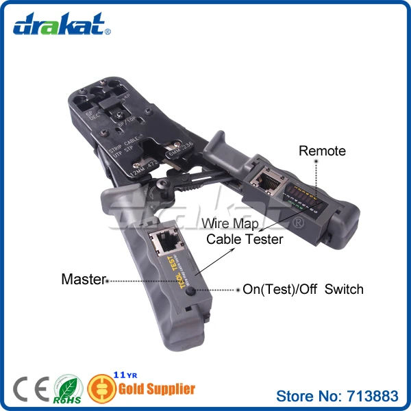 Сеть щипцы и тестер RJ45 8/6/4 Pin Ratchet TL-022 потрясающе