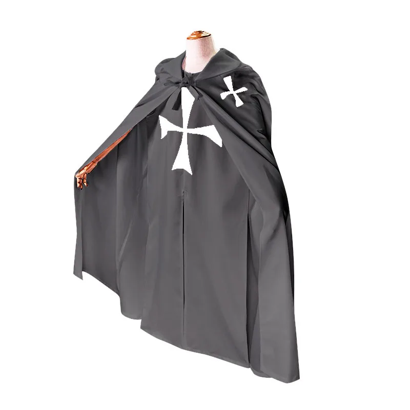 

Halloween Medieval Costume Robe Knights Templar Cloak Hospitaller Tunic Cape Stage Costumes S- XXL